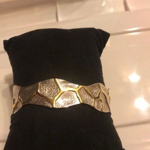 Silver and gold bangle